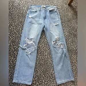 JBD blue ripped wide leg jeans